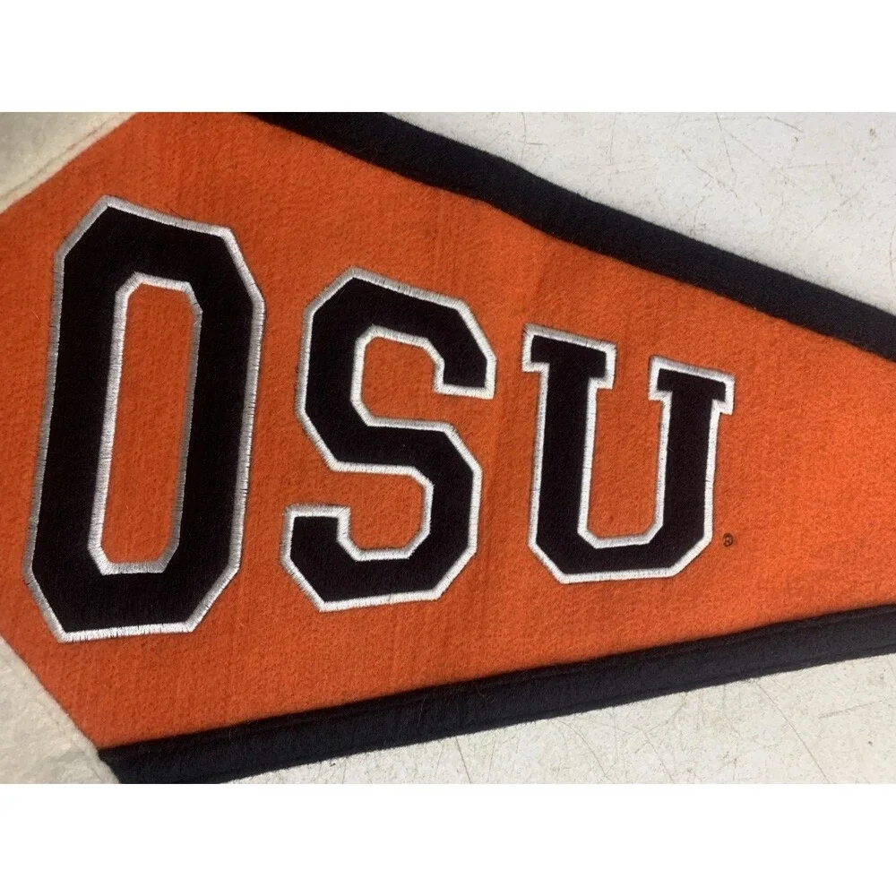Oklahoma State University Wool Banner Vintage Embroidered Logo 17 in x 40 in